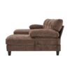 Modern U Shaped Sectional Sofa With Dual Chaise Lounges Storage Pockets And Armrest Pillows - Brown - Image 13