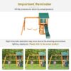 Outdoor Swing Set 3 In 1 With Slide, 2 Swings, And Climber - Green - Image 8