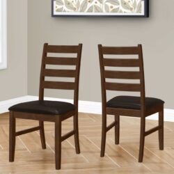 Dining Chair, Dining Room, Side, Upholstered, Transitional (Set of 2) - Brown