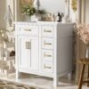 30" Bathroom Vanity With Sink, Soft Close Storage Cabinet - White - Image 4