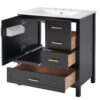 30" Bathroom Vanity With Sink Storage Solutions - Black - Image 15