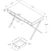 Computer Desk For Home Office, Laptop, Storage Drawers, Contemporary - White - Image 5