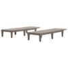 2 Piece Outdoor Chaise Lounges With Adjustable Backrest In Light Polypropylene Resin - Light Brown - Image 8