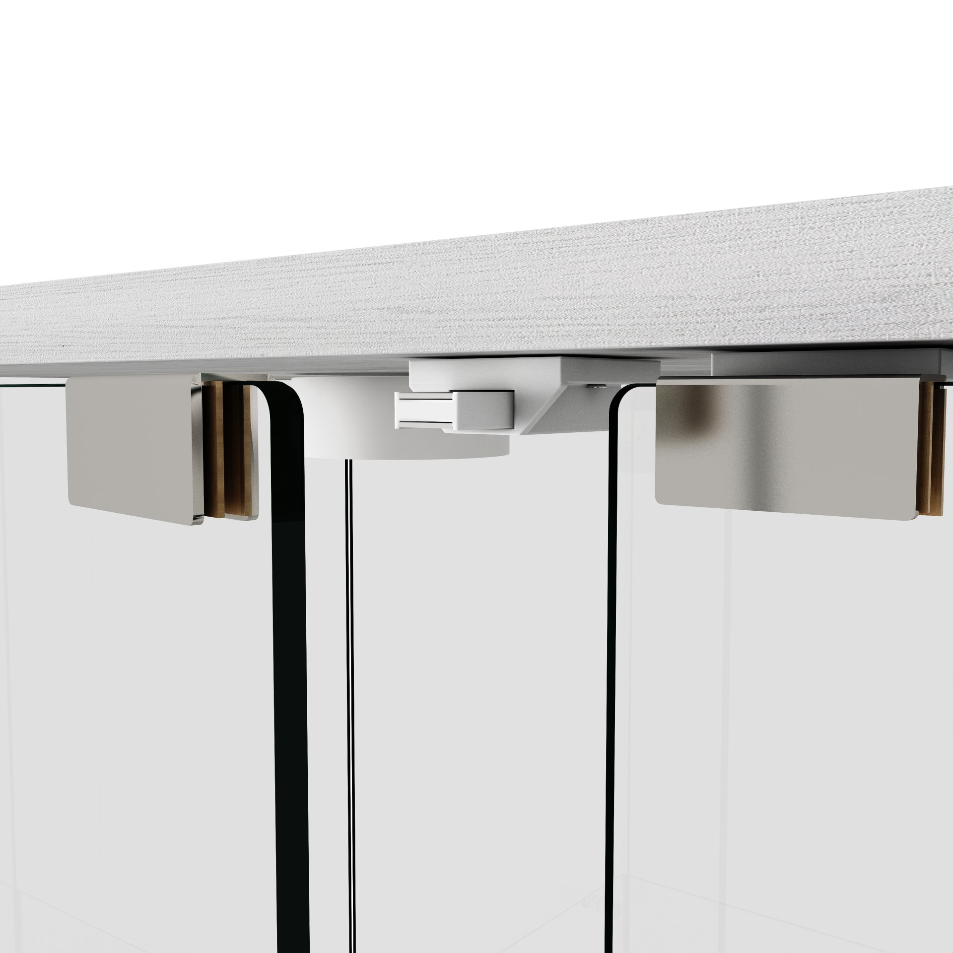 Modern Display Cabinet With LED Lights, Tempered Glass 2 Door Storage Case With 3 Shelves For Living Room - Transparent - Image 11