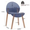 Single Chairs With A Design Combining Modern And Traditional Elements, Durable And Comfortable (Set of 4) - Gray Blue - Image 3