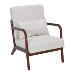 Accent Chair With Pillow Upholstered Arm Chair - Beige