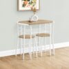 3 Pieces Dining Table Set, Small, Contemporary & Modern - Natural - Image 5
