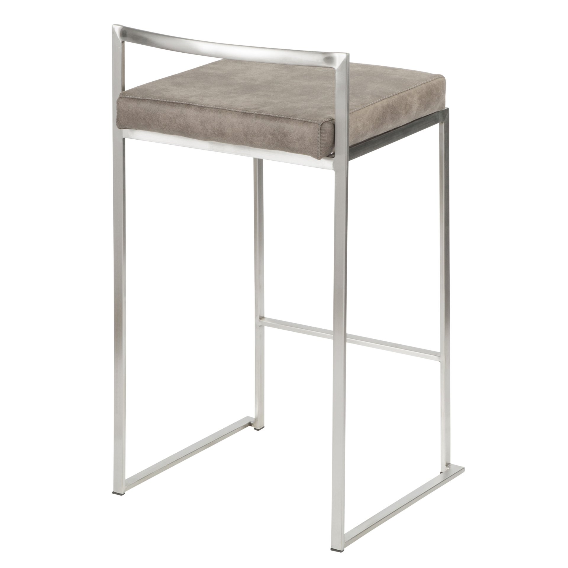 Fuji - Contemporary Stackable Counter Stool (Set of 2) - Stainless Steel / Stone - Image 4