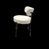 Mid Century Modern White Dining Chair (Set of 2) With Curved Backrest And Metal Legs - White / Black - Image 21