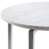 Marsden - Side Table With Polished Stainless Steel Base - White / Silver - Image 6