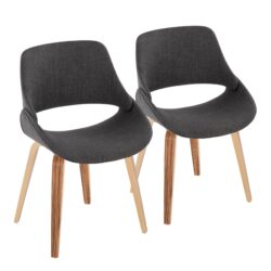 Fabrico - Mid-Century Modern Dining Chair (Set of 2) - Zebra / Charcoal