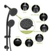 Multi Function Dual Shower Head Shower System With 4.7" Rain Showerhead & 7 Function Hand Shower - Matte Black - Image 7