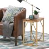 Selma - Metal And Wood Accent Table - Natural / Gold - Image 7