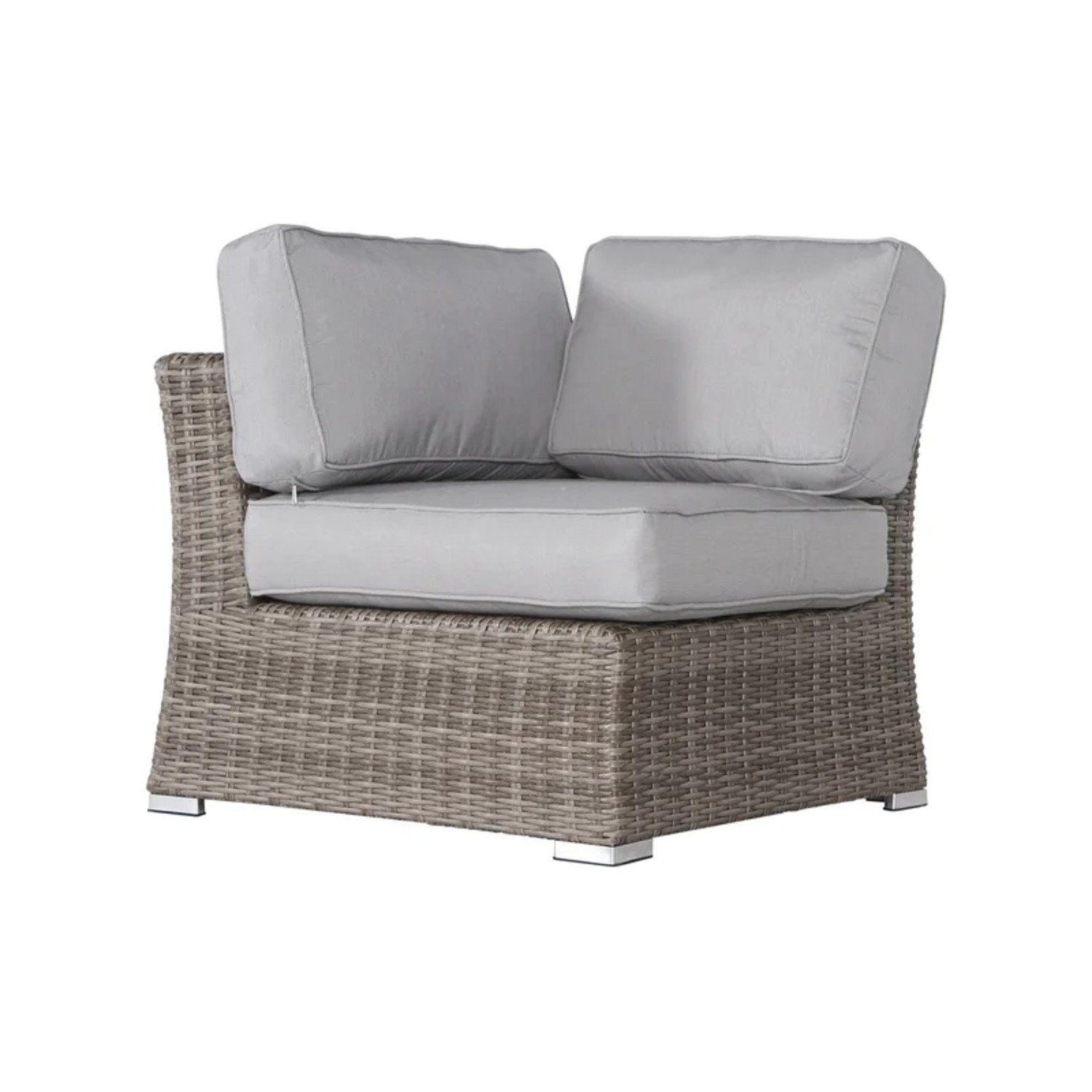 Outdoor Wicker Patio Sofa Quick Setup Pre Assembled Patio Furniture - Gray Mix - Image 4