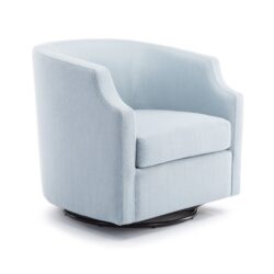 Isabelle - Swivel Glider Barrel Chair - Light Blue