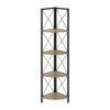 Bookshelf, Bookcase, Etagere, Corner, 4 Tier, Office, Contemporary & Modern - Taupe - Image 13