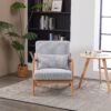 Accent Chair With Pillow, Upholstered Arm Chair - Light Gray - Image 10