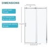 Single Sliding Bypass Shower Enclosure With Tempered Glass - Chrome - Image 3