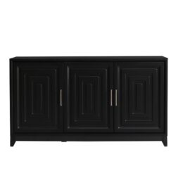 TV Stand For TVs Up To 65", Modern Entertainment Center Media Console Cabinet With 2 Spacious Storage Space - Black