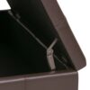 Dover - Square Coffee Table Storage Ottoman - Chocolate Brown - Image 3