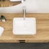 Stain Resistant Porcelain Rectangular Vessel Sink European Modern Bathroom Vanity Basin Glossy Above Counter Ceramic Design - White - Image 4