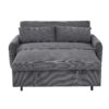 Pull Out Sofa Bed Convertible Couch 2 Seat Loveseat Sofa Modern Sleeper Sofa With 2 Throw Pillows And USB Ports For Living Room - Dark Gray - Image 16