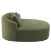 Chaise Lounge Sofa Boneless Couch With 2 Supportive Pillows, Sofa Bed - Green - Image 11
