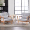 Accent Chair With Pillow, Upholstered Arm Chair - Light Gray - Image 15