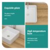 Modern Ceramic Square Vessel Bathroom Sink - White - Image 6