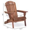 Wooden Outdoor Folding Adirondack Chair (Set of 2) For Garden Lawn - Natural / Light Brown - Image 3