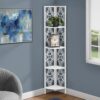 Bookshelf, Bookcase, Etagere, Corner, 4 Tier, For Office, Transitional - White - Image 11