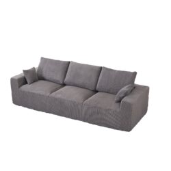 Modular Sectional Sofa, L Shape With Extra Wide Seat Cushion, USB And Type C Charger, Armrest Design, Free Movement Ottoman - Gray