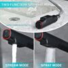 Pull Down Vessel Faucet With Lift Spout & Dual Spray Modes, Metal, Single Hole - Black - Image 7