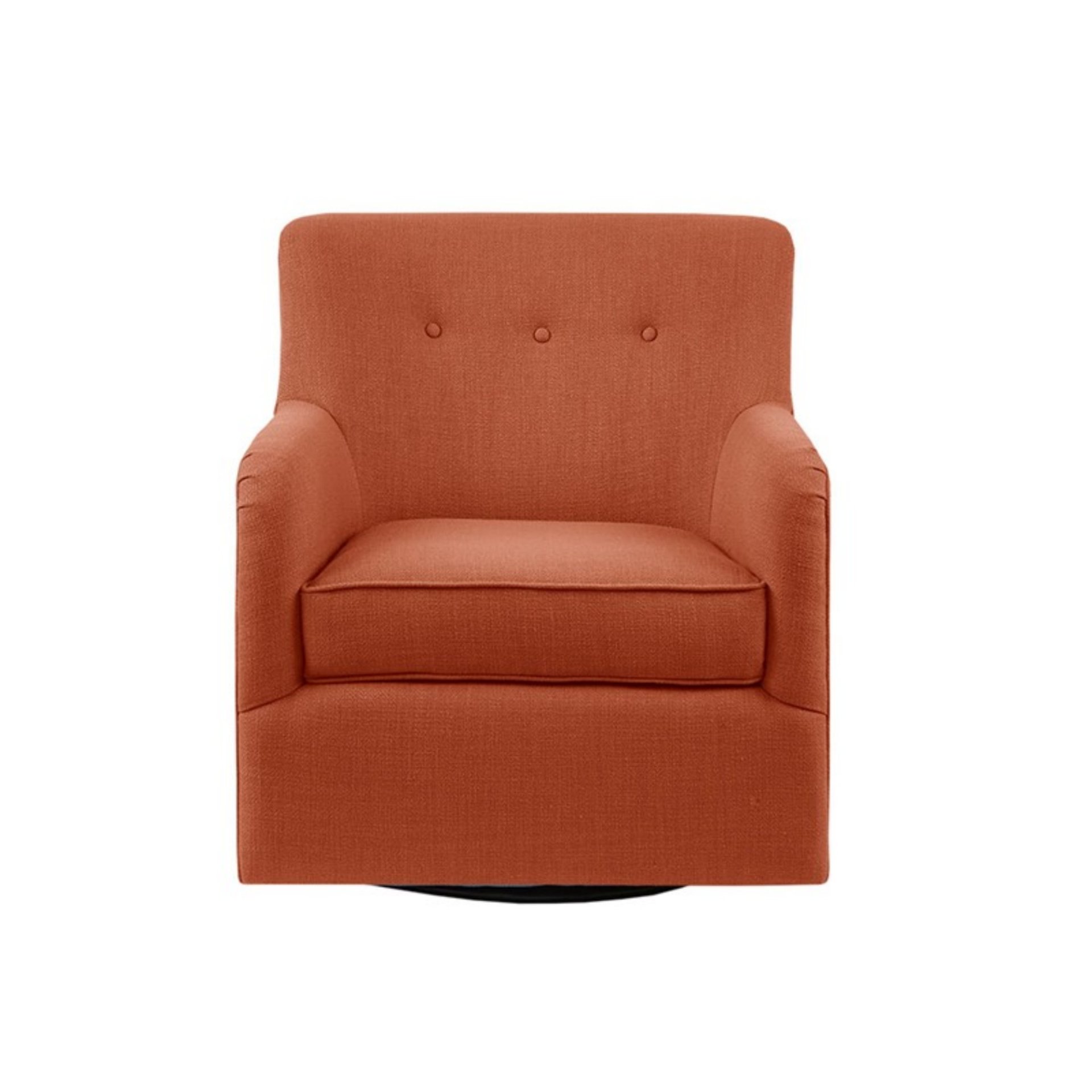 Adele - Swivel Chair With Button Tufted Back And Swivel Base - Orange - Image 4