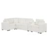 Modular L Shaped Convertible Sofa Bed With Pull Out Bed, Cup Holders & Storage - White - Image 15