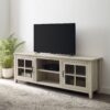 Modern Farmhouse 2 Door Glass Windowpane 70" TV Stand For 80" TVs - Birch - Image 4