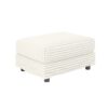 Plush Corduroy 4 Seat Sofa, Modern Comfy Upholstered Sofa Cloud Couch, Deep Seat Couches With Soft Pillows And 3 Ottomans, Convertible Sofa Lounge Chair, For Living Room, Apartment, Office - Beige - Image 17