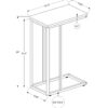 Accent Table, C - Shaped Contemporary Stylish - Gray - Image 6