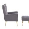 Modern Accent Chair With Ottoman, Comfy Armchair For Living Room, Bedroom, Apartment, Office - Gray - Image 17
