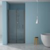 Fold Frameless Shower Door With Tempered Glass - Matte Black - Image 2