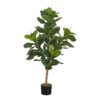 47" Tall, Artificial Plant, Fiddle Tree, Indoor, Faux, Fake, Floor, Greenery, Potted, Real Touch, Decorative - Green / Black - Image 6