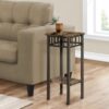 Accent Table Plant Stand Square Marble Look - Espresso - Image 4