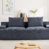 Nimbus - Oversized Full Foam 4 Seater Couch For Living Room Upholstered In Soft Corduroy, Wide Armrests - Gray - Image 6