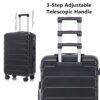 Set 3 Pieces 20" / 24" / 28" Abs Spinner Wheel Luggage, Matching Color, With Combination Lock - Black - Image 8