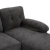 U Shaped Sectional Sofa Couch With Dual Chaise Lounges, Storage Pockets, Armrest Pillows - Black - Image 18