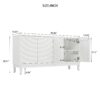 Elegant Sideboard With Sophisticated Wavy Pattern Doors And Arched Groove Design In A Stylish 4 Door Layout, Adjustable For Study, Entryway And Living Room - White - Image 3