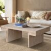 American Vintage Industrial Coffee Table, Premium Reclaimed Wood Texture, Double Tier Design - Antique Natural - Image 4
