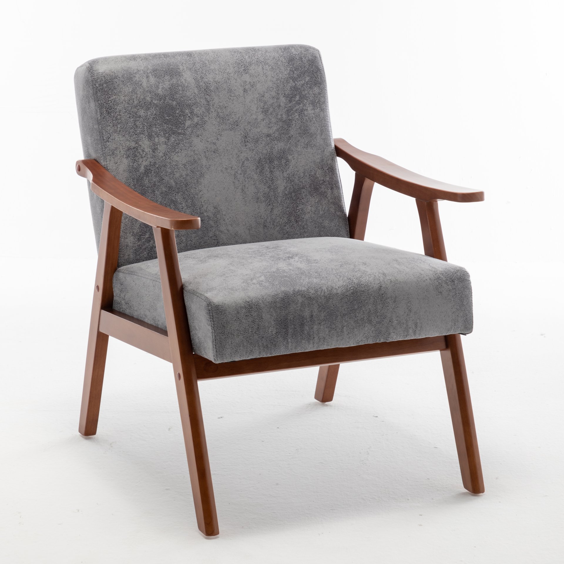 Accent Chair, Classic, Mid Century Modern For Extra Seating - Gray - Image 2