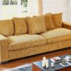 Luxe Corduroy Sofa With 5 Matching Toss Pillows, Sleek Design, Spacious And Comfortable 3 Seater Couch - Ginger - Image 9