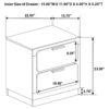 2 Drawer Bedroom Nightstand With And Wooden Furniture - Gold / White - Image 3